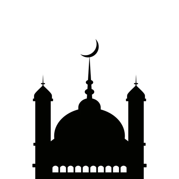 Religieuze Eid Mubarak Banner Met Islamitisch Moskee Ontwerp — Stockvector