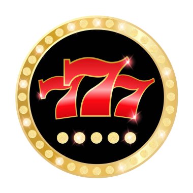   Kumarhane bayrağı için kazanan kombinasyon 777. Vektör illüstrasyonu.