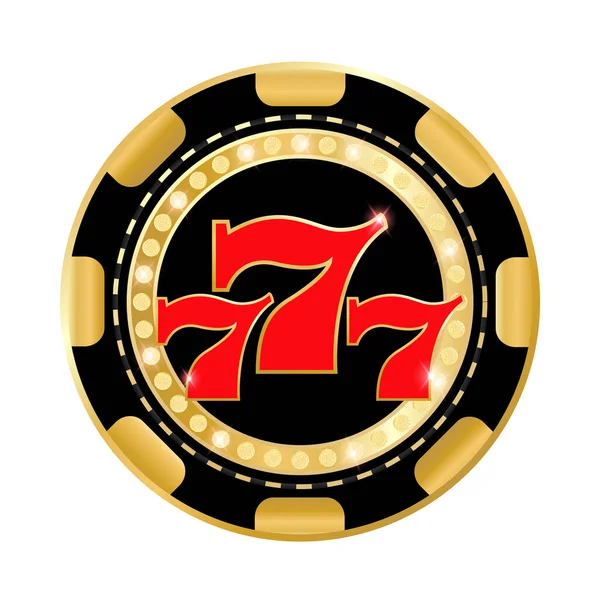Vinnande Kombination 777 För Casino Banner Vektorillustration — Stock vektor