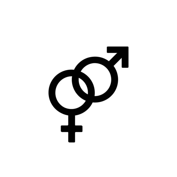Männliche Und Weibliche Symbole Schwarz Auf Weißem Hintergrund — Stockvektor