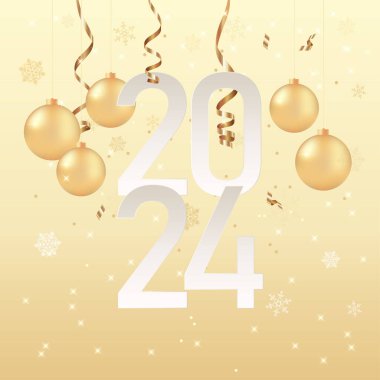 2024 Mutlu Yıllar tebrik kartı şablonu.