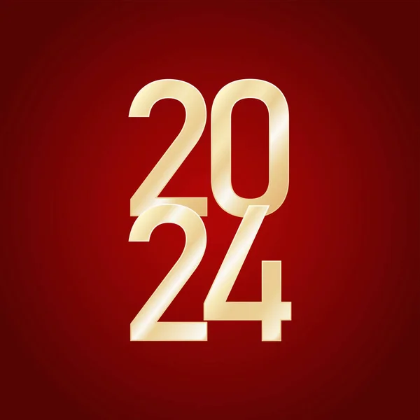 2024 Mutlu Yıllar Tebrik Kartı Şablonu — Stok Vektör