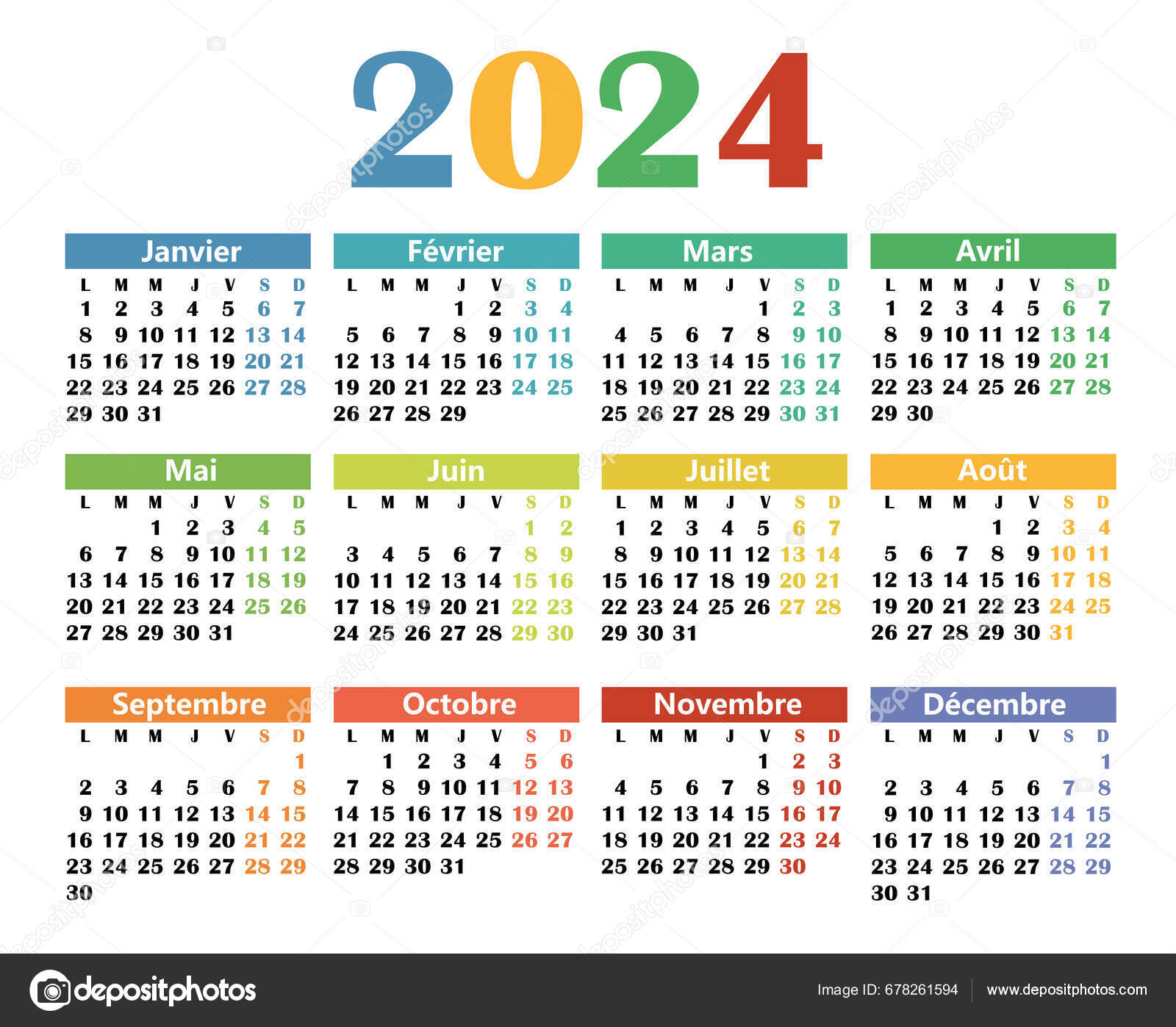 Calendar French 2024