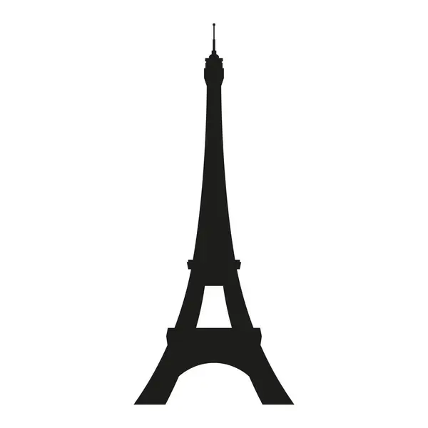 Eiffel Torony Sziluettje Párizsban Fehér Alapon Stock Vektor