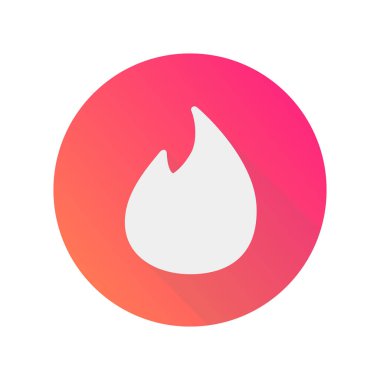  Tinder Simgesi. Modern sosyal medya simgesi tasarımı.
