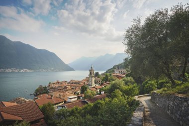 Como Gölü, Sala Comacina Köyü ve Greenway Yolu. İtalya