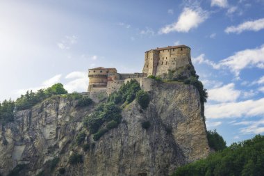 San Leo Kalesi veya Rocca di San Leo, Rimini ili, Emilia Romagna bölgesi, İtalya