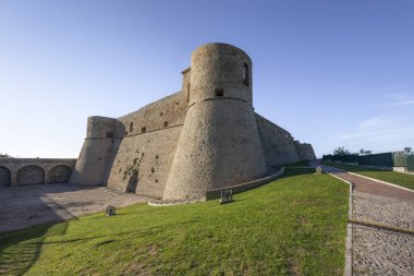 Aragonese Castle medieval fortress at sunset. Ortona, Abruzzo region, Italy clipart