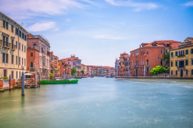 Grand Canal in Venice in San Marcuola Casino view from Campo San Geremia. Long exposure photography. Veneto region, Italy clipart