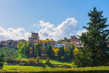 Castellina in Chianti village view in autumn. Tuscany, Italy. Europe. clipart