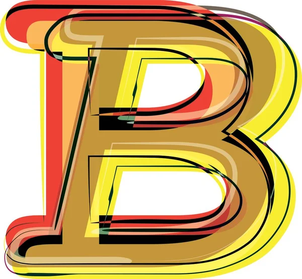彩色字母B矢量图解 — 图库矢量图片