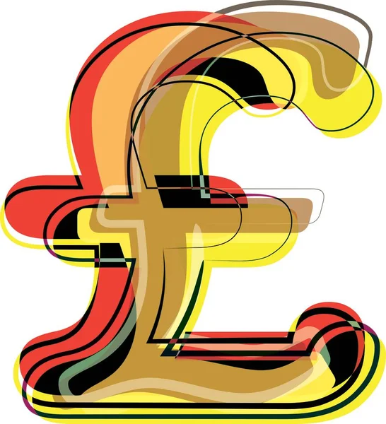 Abstract Doodle Pound Symbol Ilustração Vetorial — Vetor de Stock
