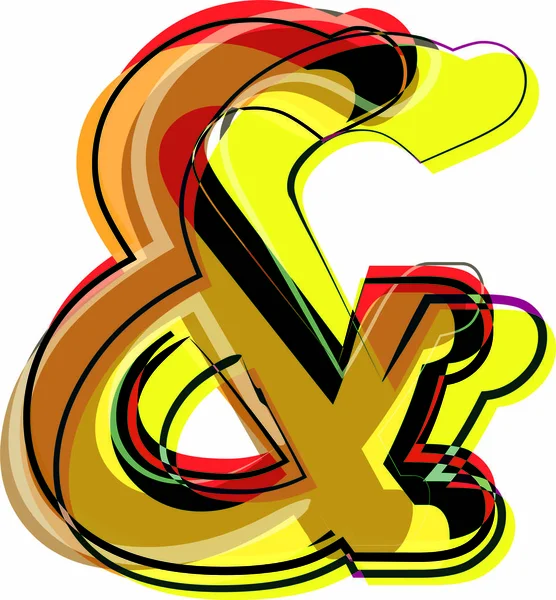 Abstrakt Doodle Ampersand Symbol Vektor Illustration — Stock vektor