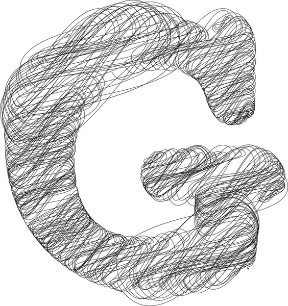 Abstracte Met Hand Getekend Letter Vector Illustratie — Stockvector