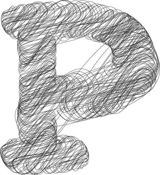Abstracte Handgetekende Letter Vector Illustratie — Stockvector