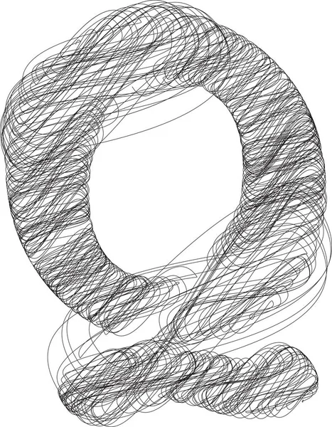 Ilustrasi Vektor Letter Dengan Tangan Abstrak - Stok Vektor