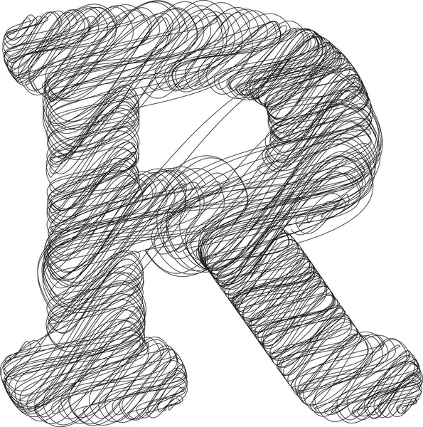 Abstracte Hand Getekend Letter Vector Illustratie — Stockvector