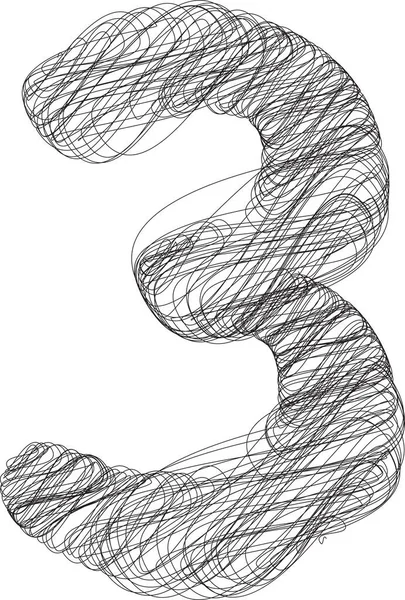 Abstract Doodle Number Векторная Иллюстрация — стоковый вектор