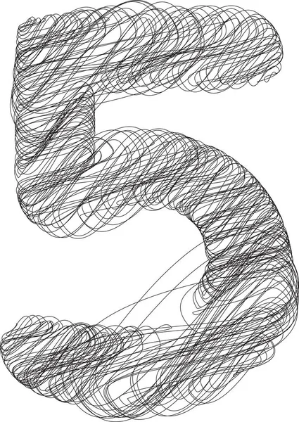 Abstrakt Doodle Nummer Vektor Illustration — Stock vektor