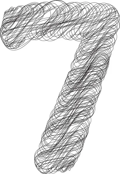 Abstraktes Doodle Nummer Vektor Illustration — Stockvektor