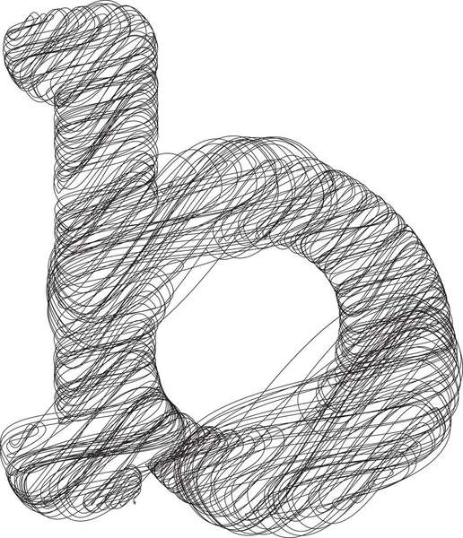 Abstract Doodle Letter Illustrazione Vettoriale — Vettoriale Stock