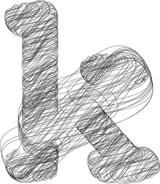Soyut Doodle Harf Vektör Illüstrasyonu — Stok Vektör