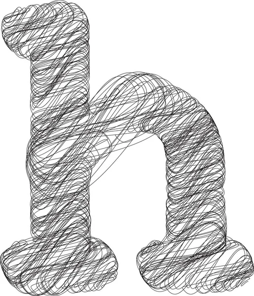 Abstracte Doodle Letter Vector Illustratie — Stockvector