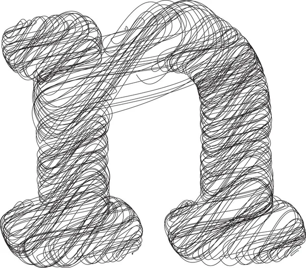 Abstrait Doodle Lettre Illustration Vectorielle — Image vectorielle
