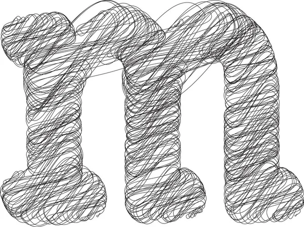 Abstrait Doodle Letter Illustration Vectorielle — Image vectorielle