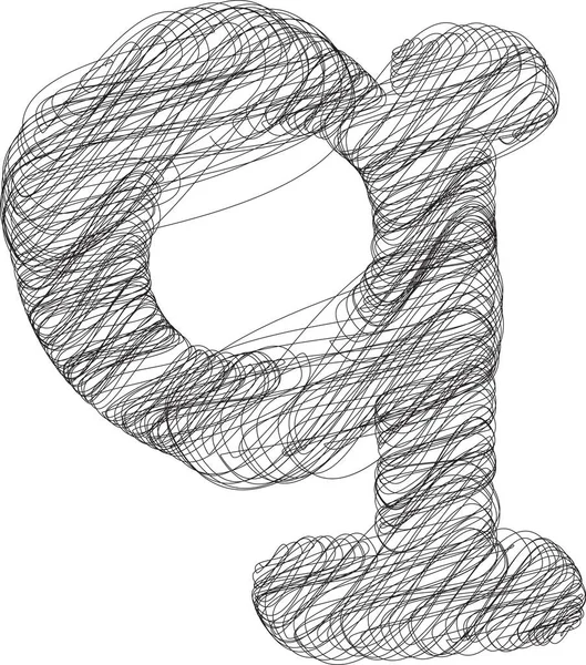 Abstract Doodle Letter Vector Illustratie — Stockvector