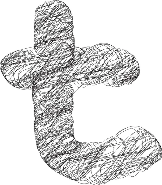 추상적 Doodle Letter Vector Illustration — 스톡 벡터