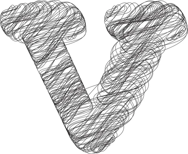 Abstraktes Doodle Letter Vector Illustration — Stockvektor