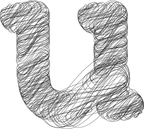 Abstraktní Doodle Písmeno Vektorové Ilustrace — Stockový vektor