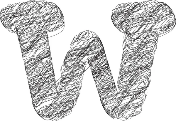 数字字母W矢量图解 — 图库矢量图片
