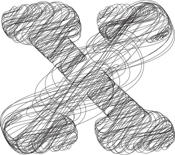 추상적 Doodle Letter Vector — 스톡 벡터