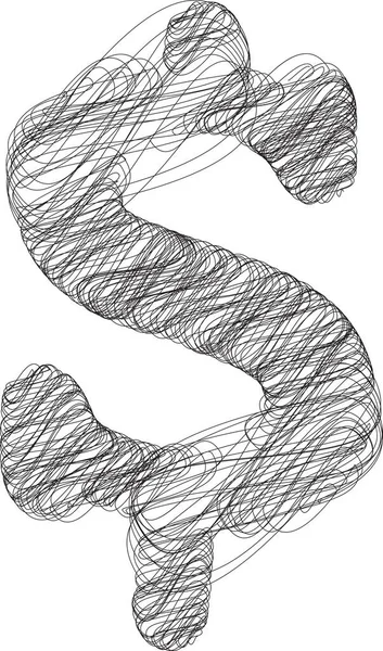 Abstrakt Doodle Dollar Symbol Vektor Illustration — Stock vektor