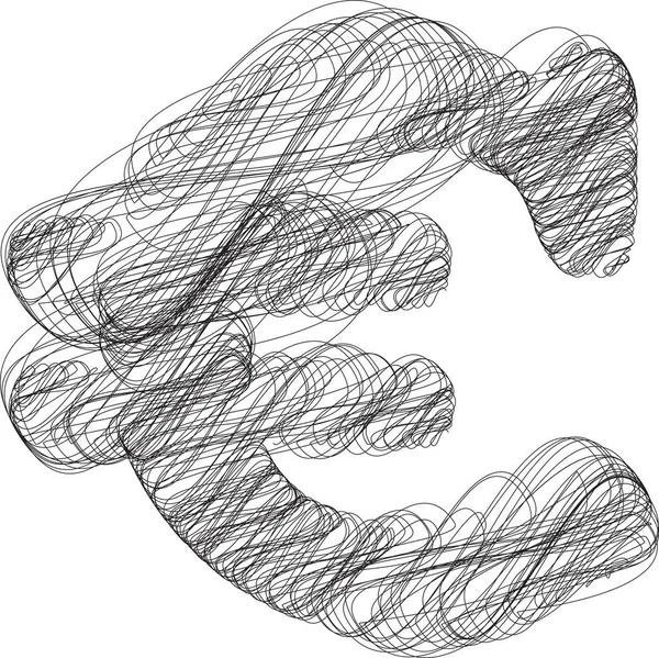 Resumen Doodle Euro Symbol Ilustración Vectorial — Archivo Imágenes Vectoriales