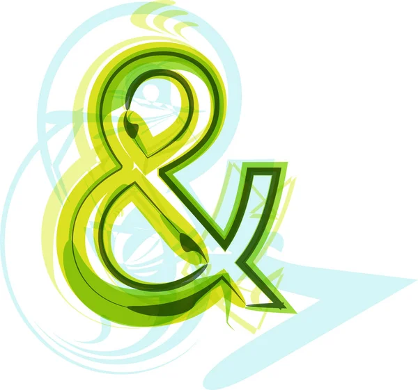 Ekologia Wegańskie Zielony Element Ekologiczny Organiczny Symbol Artystyczny Czcionka Ilustracja — Wektor stockowy