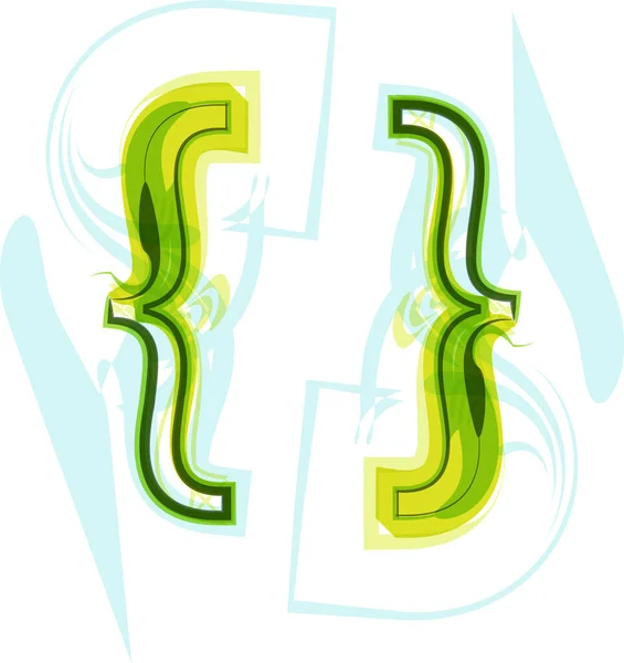 生态纯素绿色生态元素有机符号艺术字体 病媒图解 — 图库矢量图片