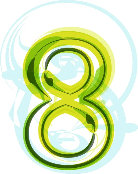 エコロジービーガングリーンエコ要素有機シンボル芸術フォント ベクトルイラスト 第八番 — ストックベクタ