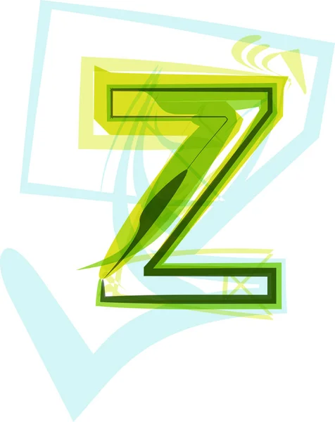エコロジービーガングリーンエコ要素有機シンボル芸術フォント ベクトルイラスト 手紙Z — ストックベクタ