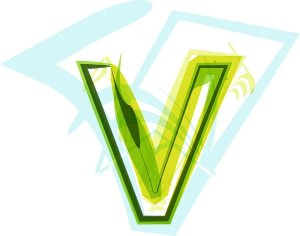 Écologie Végétalien Vert Éco Élément Symbole Biologique Artistique Police Illustration — Image vectorielle