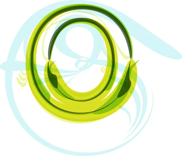 生态纯素绿色生态元素有机符号艺术字体 病媒说明 字母O — 图库矢量图片