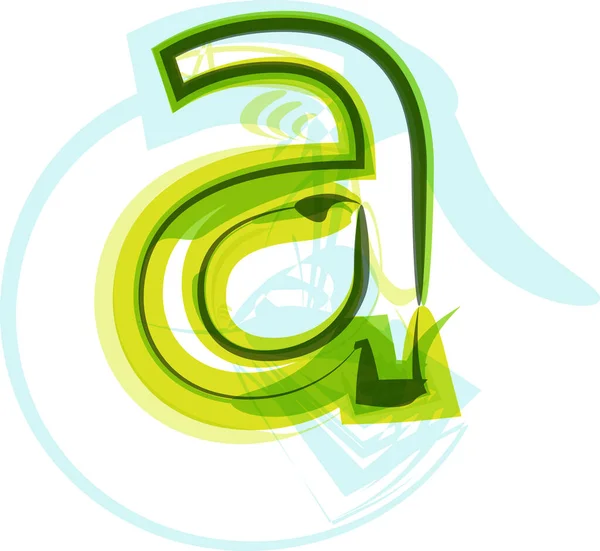 エコロジービーガングリーンエコ要素有機シンボル芸術フォント ベクトルイラスト 手紙A — ストックベクタ