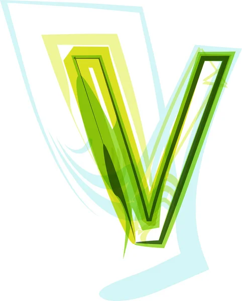 Écologie Végétalien Vert Éco Élément Symbole Biologique Artistique Police Illustration — Image vectorielle