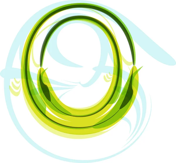 生态纯素绿色生态元素有机符号艺术字体 病媒说明 字母O — 图库矢量图片