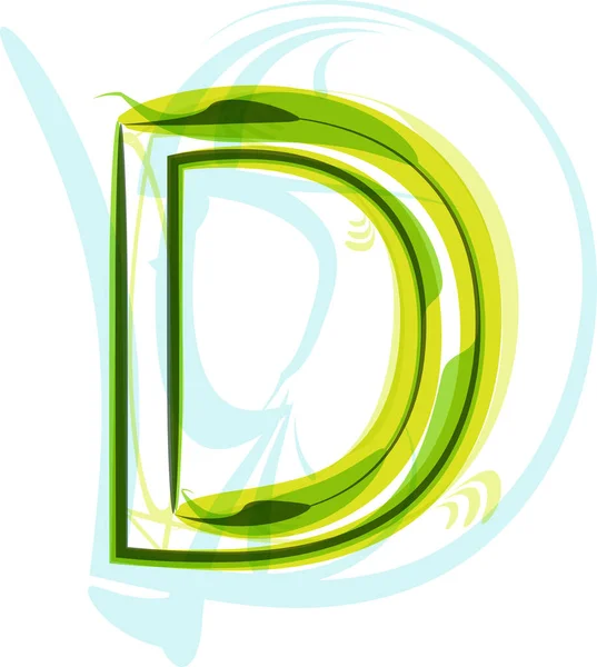 Οικολογία Vegan Πράσινο Οικολογικό Στοιχείο Οργανικό Σύμβολο Καλλιτεχνική Γραμματοσειρά Εικονογράφηση — Διανυσματικό Αρχείο