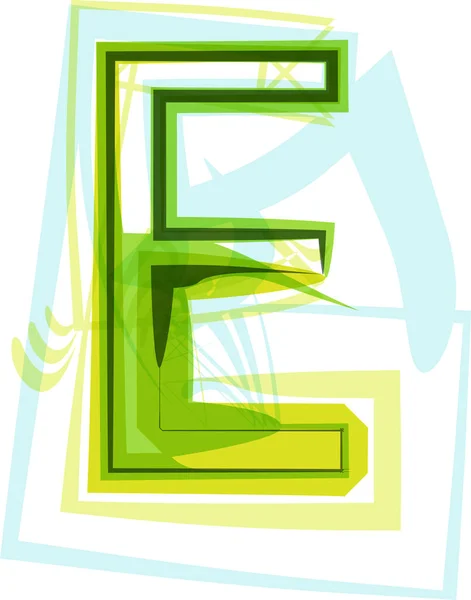 生态纯素绿色生态元素有机符号艺术字体 病媒说明 字母E — 图库矢量图片