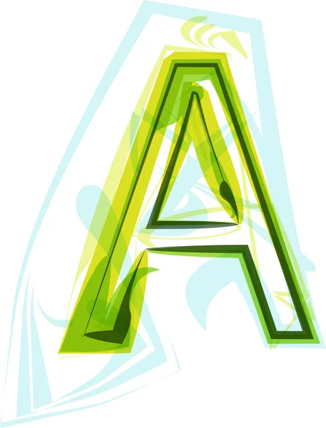 生态纯素绿色生态元素有机符号艺术字体 病媒说明 字母A — 图库矢量图片