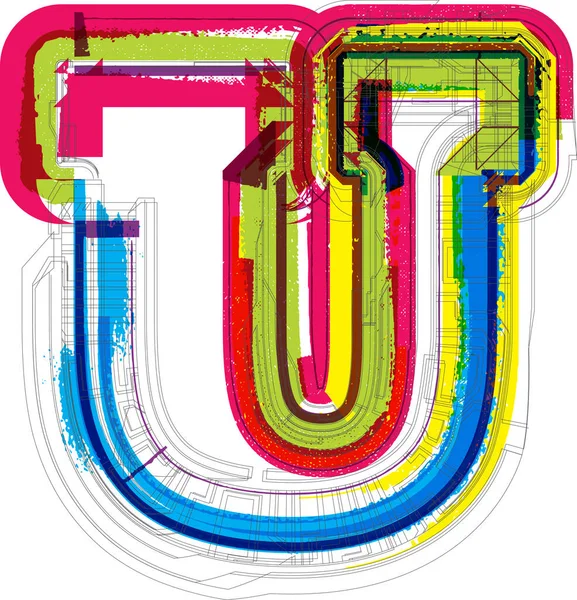Εικονογραφημένες Γραμματοσειρές Τέχνης Κεφαλαία Σύμβολα Διανυσματικό Γράμμα Εικονογράφησης — Διανυσματικό Αρχείο